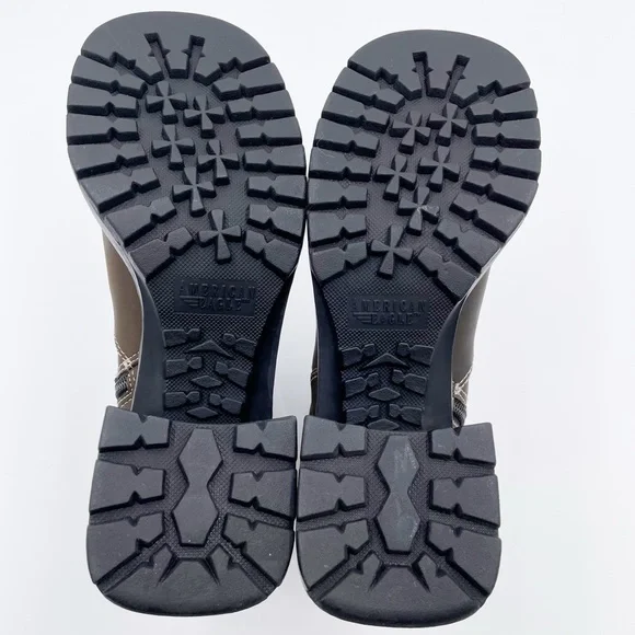 Vintage Y2K American Eagle Flex Brown Leather Chunky Platform Boots Size 10 - Picture 11 of 15